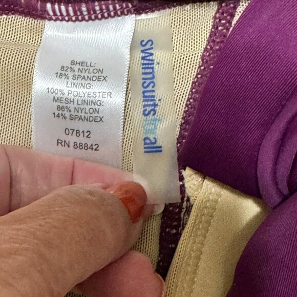 Swimsuits For All Plum Purple Ruched Pleated Swim Dress Size 18 - Picture 7 of 10